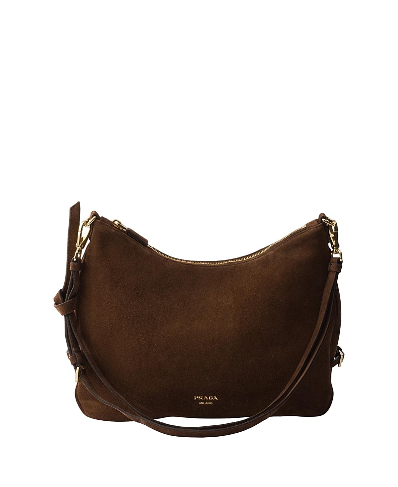 Prada Fold Large Suede Bag