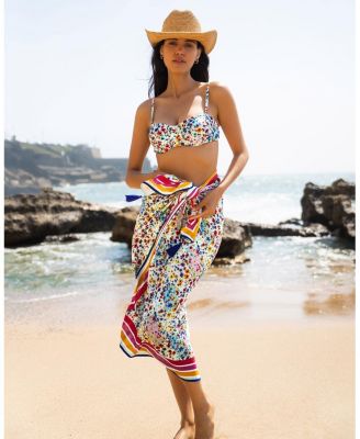  Melanie Border Print Pareo Cover-Up