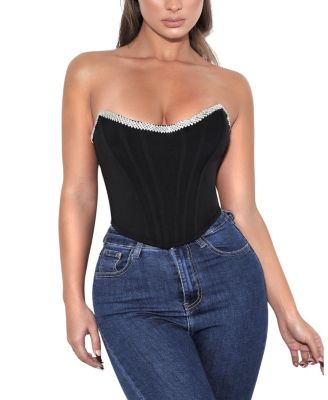  Melanie Corset Top With Crystal Trim