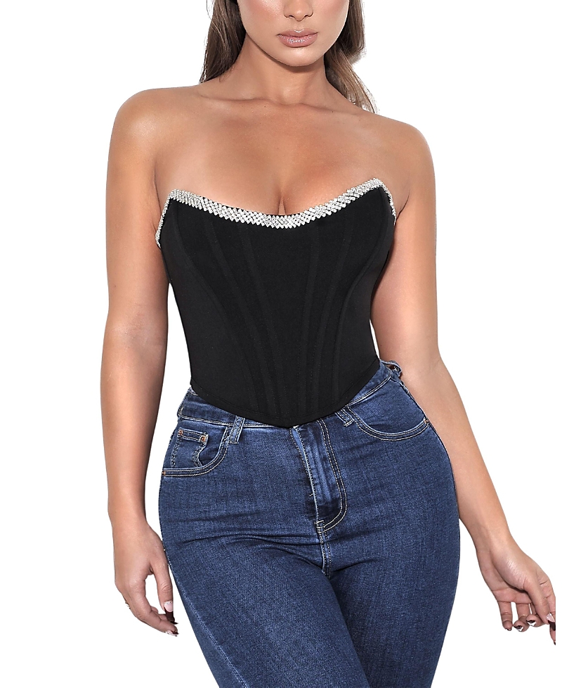 Miss Circle Melanie Corset Top With Crystal Trim