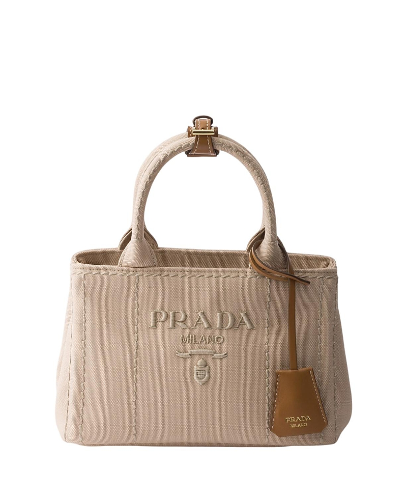 Prada Jardiniere Mini Cotton Canvas Handbag