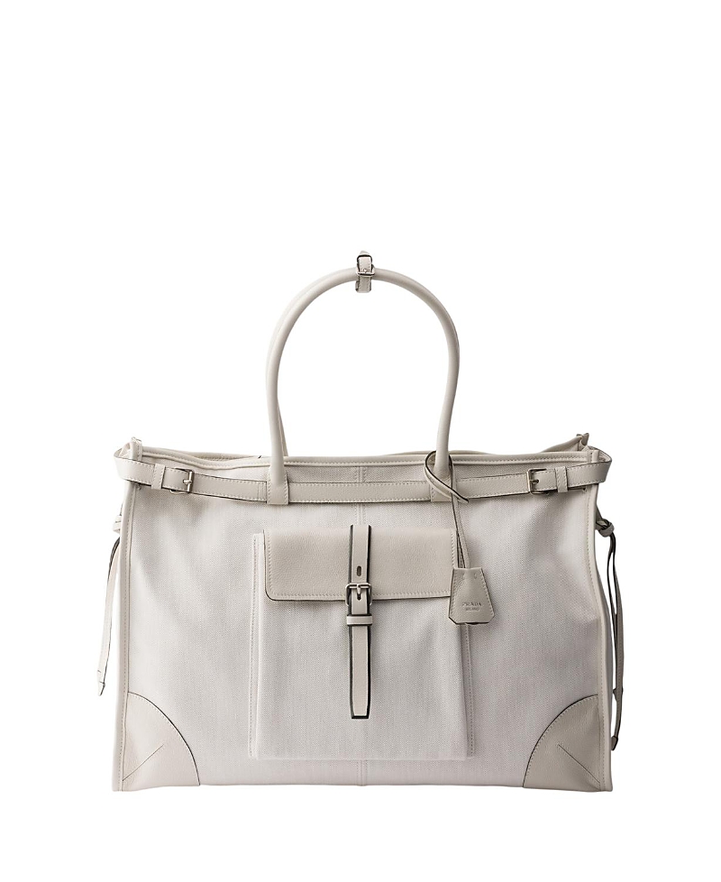 Prada Bonnie Denim And Leather Tote Bag