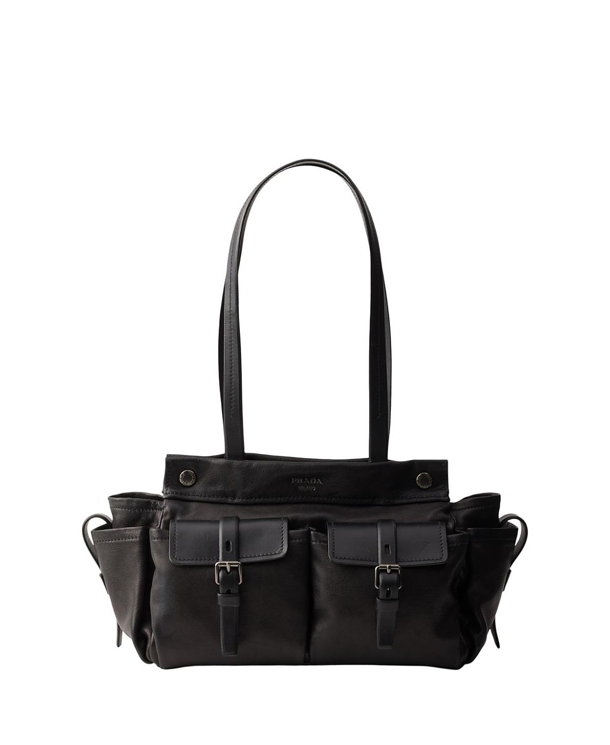 Prada Route Medium Leather Tote Bag
