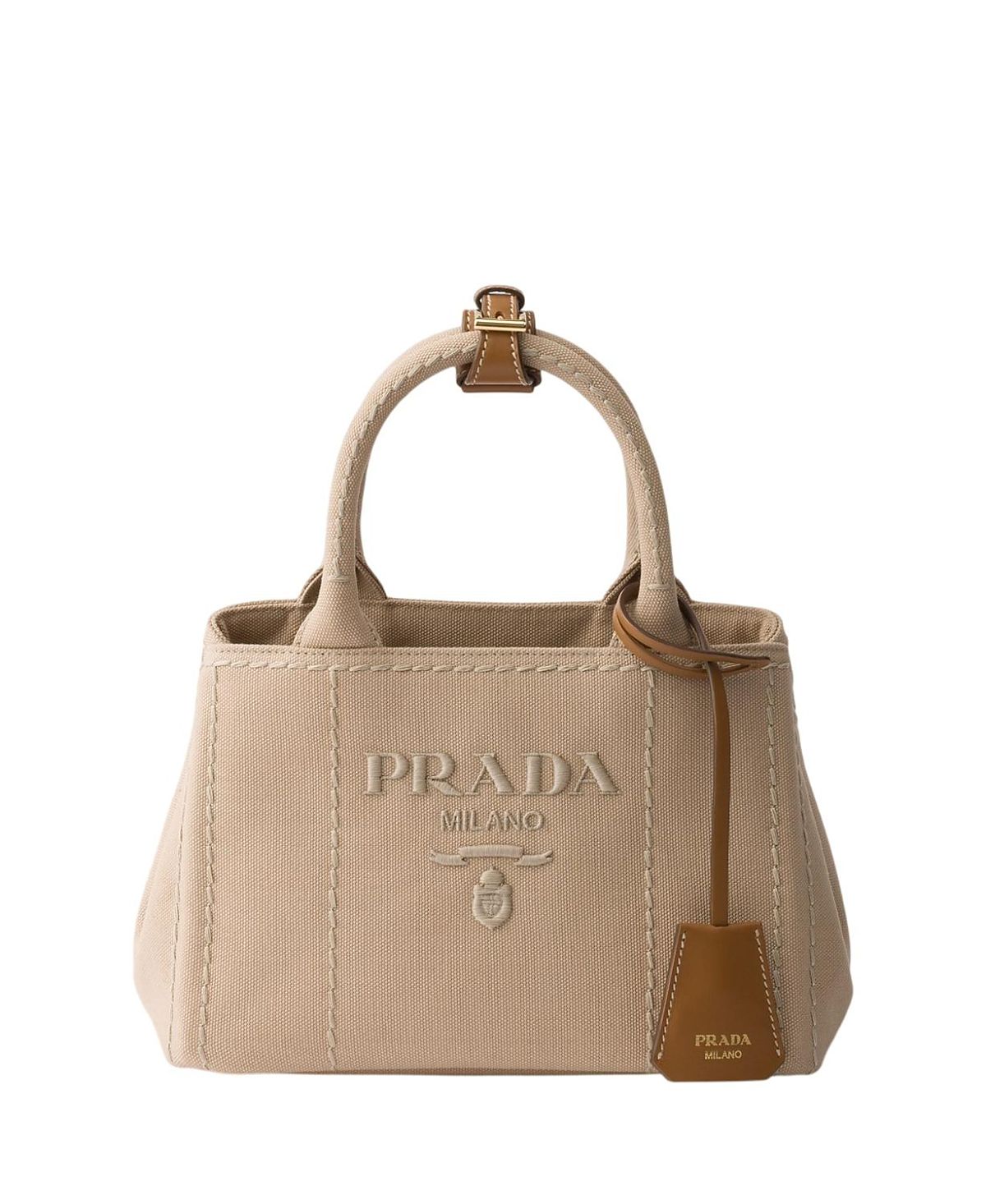 Prada Jardiniere Mini Cotton Canvas Handbag