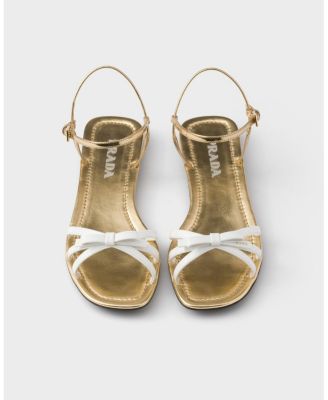  Women's Flat Patent And Metallic Leather Sandals