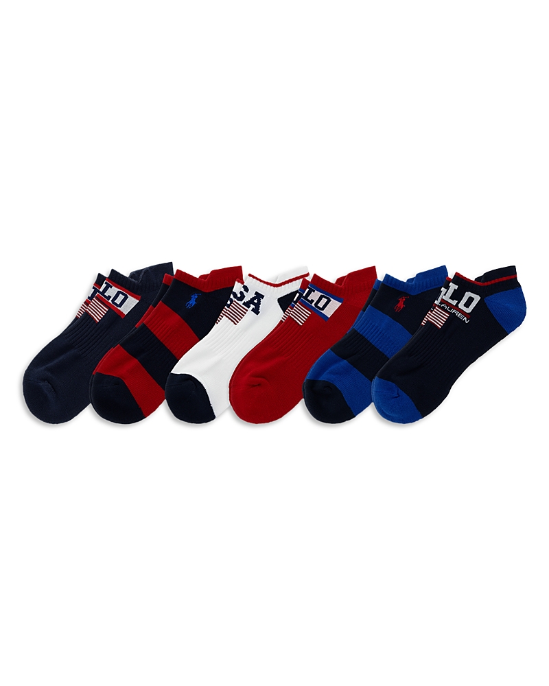 Polo Ralph Lauren Usa Stadium Low Cut Ankle Socks, Pack of 6