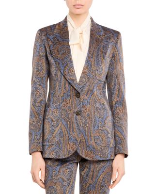 Paisley Peak Lapel Fitted Jacket