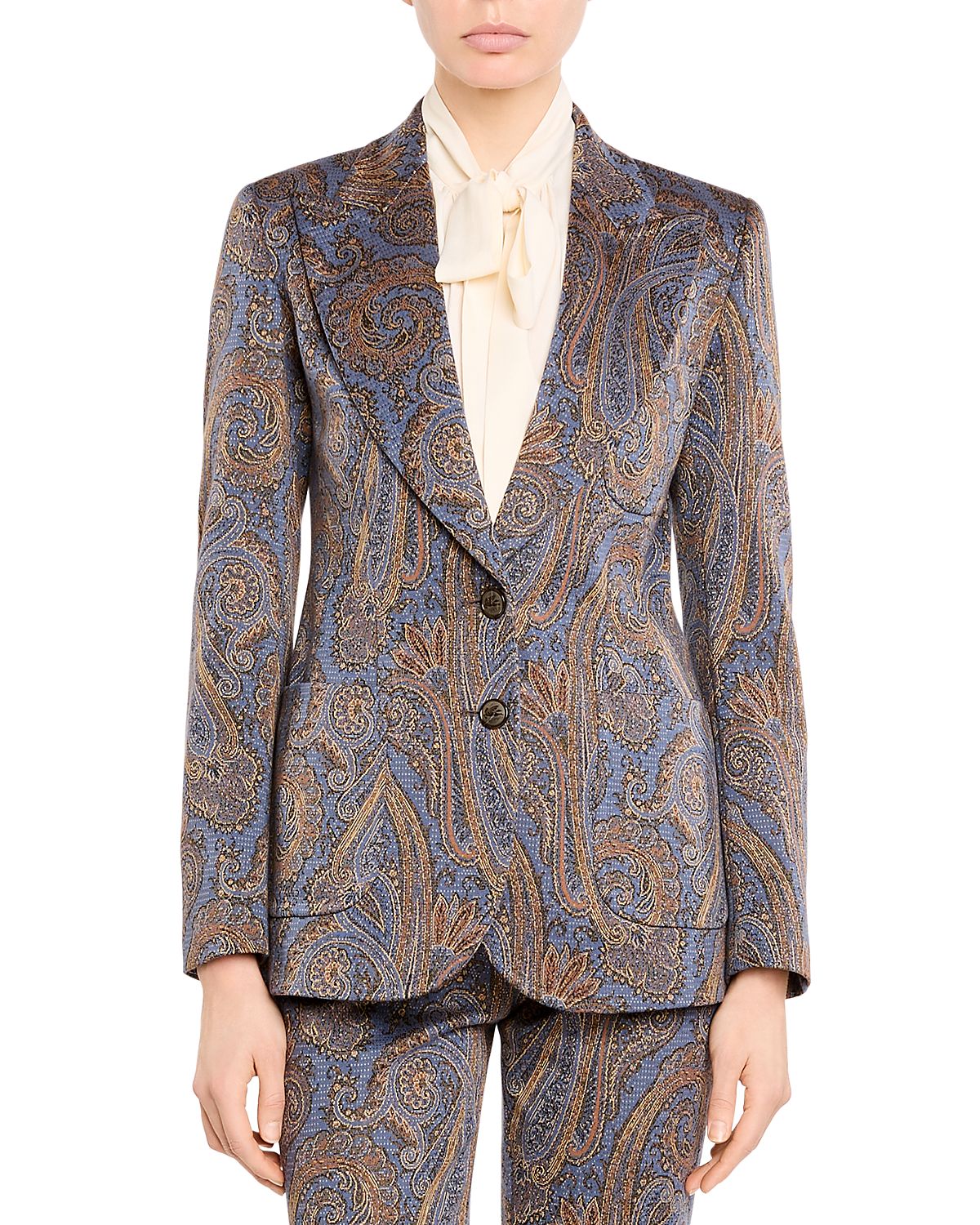 Etro Paisley Peak Lapel Fitted Jacket