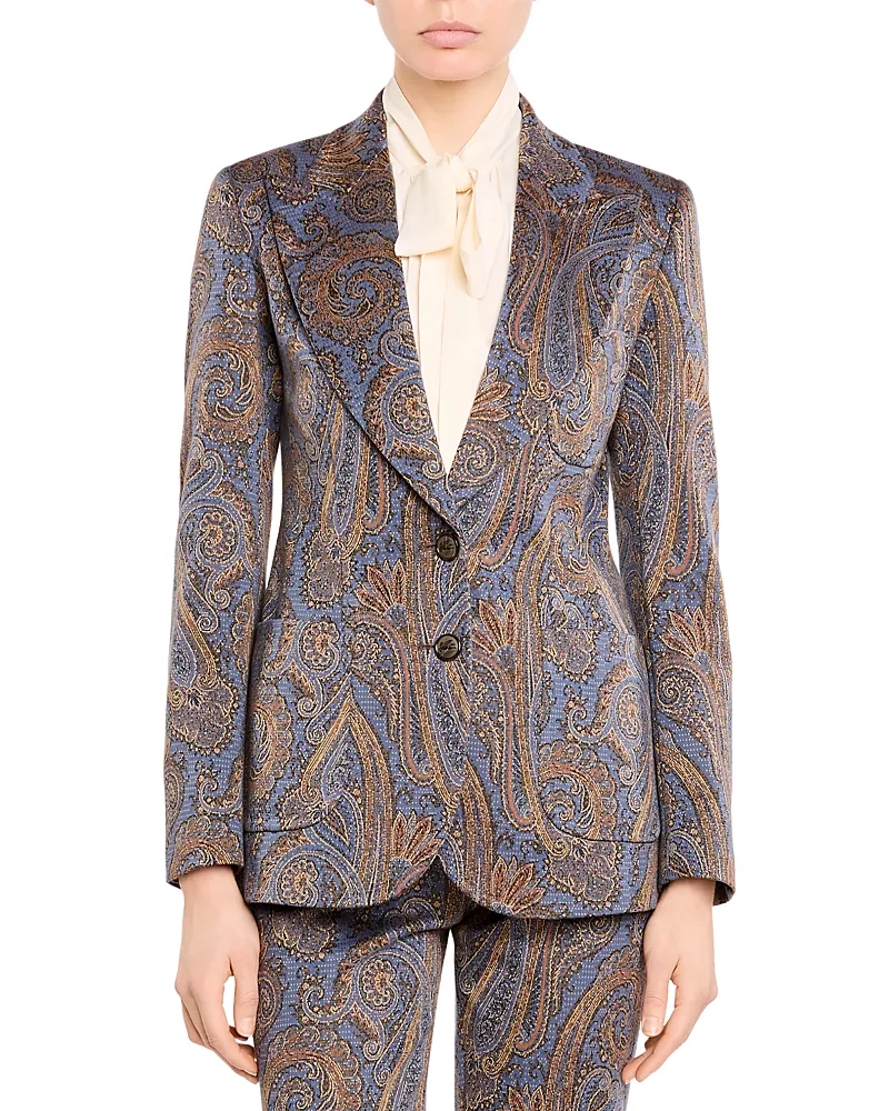 Etro Paisley Peak Lapel Fitted Jacket