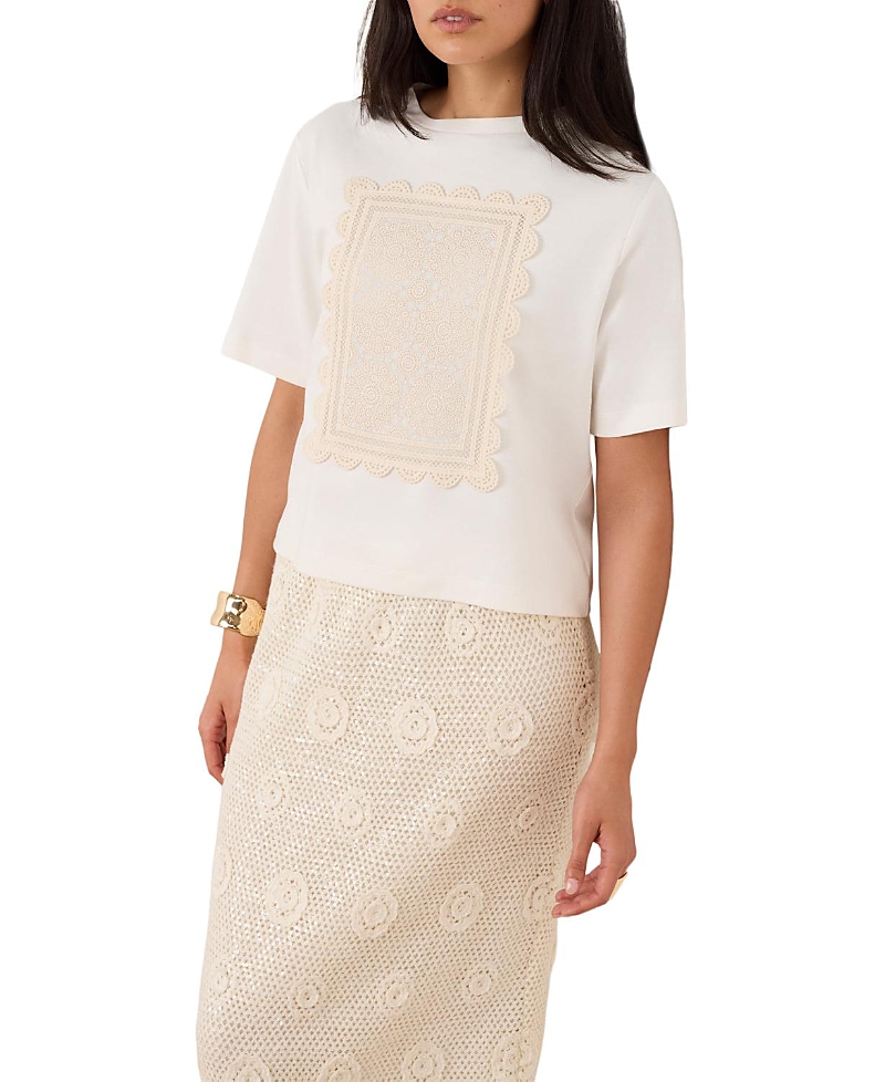 Mint Velvet Women's Crochet Panel T-Shirt