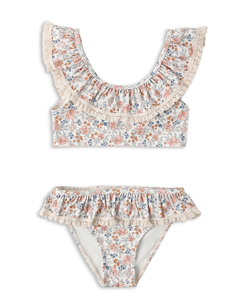 Rylee + Cru Girls' Margot Flower Field Two Piece Swimsuit - Little Kid, Big Kid