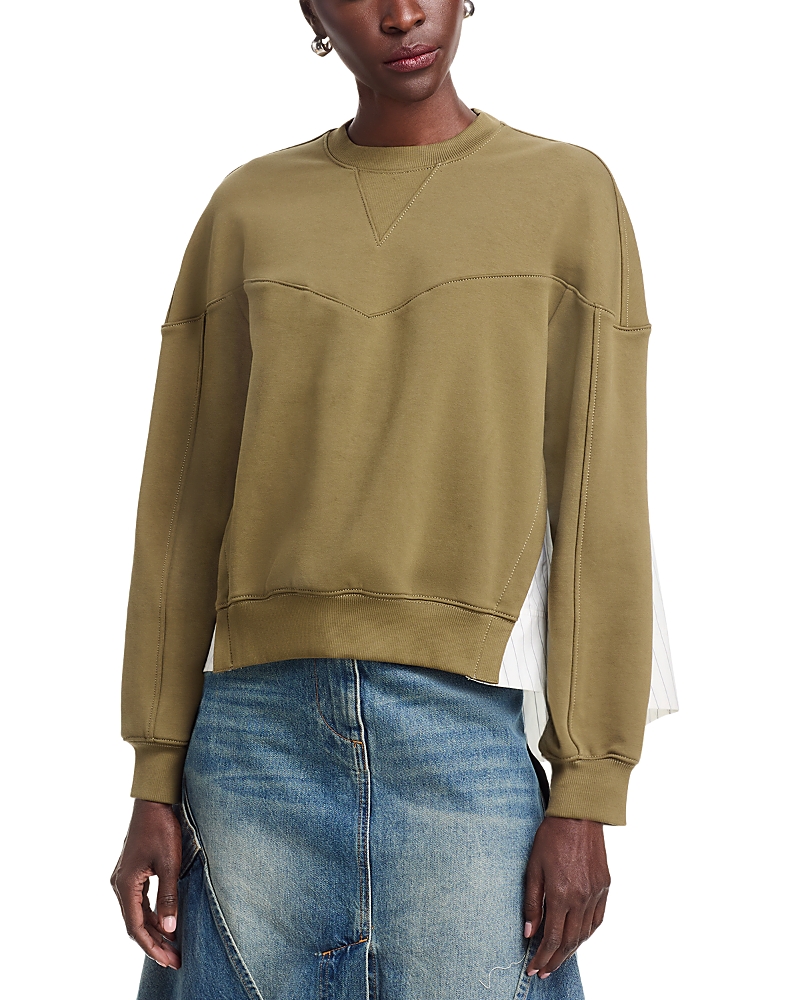 3.1 Phillip Lim French Terry Mixed Media Sweatshirt