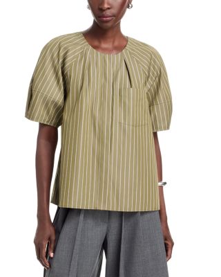 Striped Lantern Sleeve Top