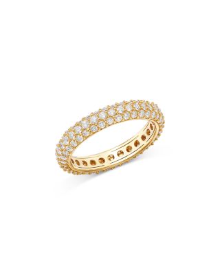 Certified Diamond Pav&eacute; Eternity Band in 14K Gold, 1.5 tcw