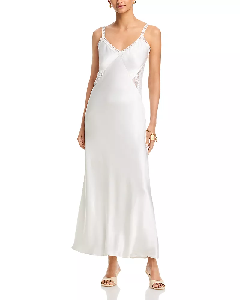 Generation Love Milena Lace Combo Liquid Satin Maxi Dress