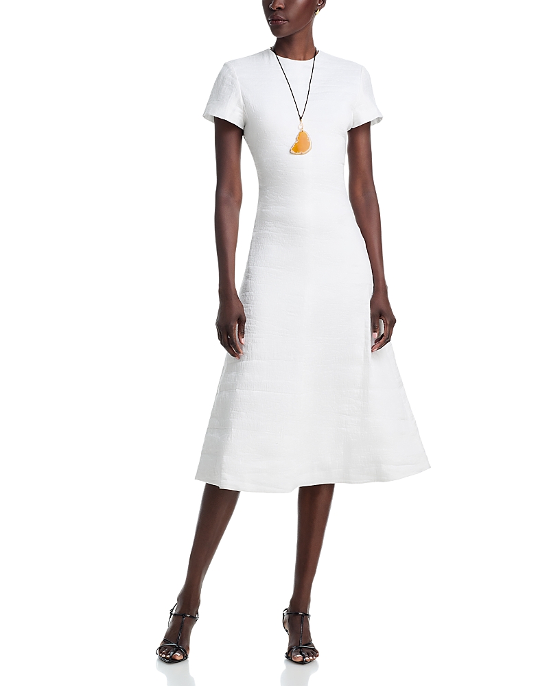 Brandon Maxwell The Ridley Short Sleeve A Line Midi Dress
