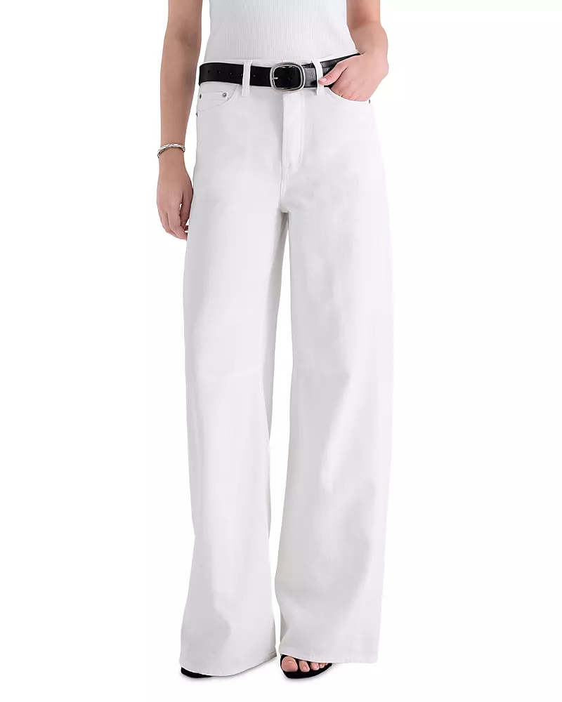 Pistola Sydney High Rise Wide Leg Jeans in Egret