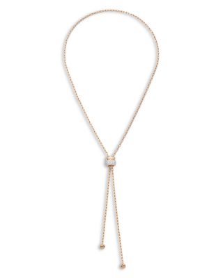 18K Rose Gold Iconica Diamond Pav&eacute; Lariat Necklace, 0.80 tcw