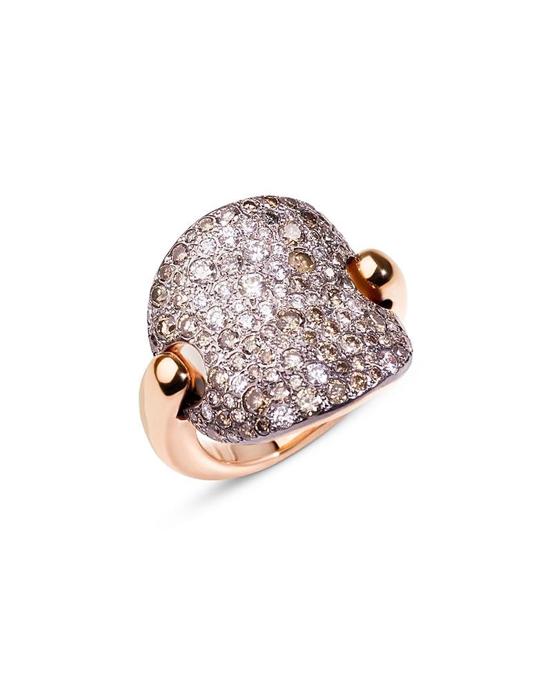 Pomellato 18K Rose Gold Sabbia White & Brown Diamond Ombre Cluster Ring