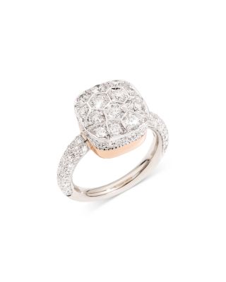 18K Rose & White Gold Nudo Diamond Multi Dimensional Cluster Ring, 2.1 tcw