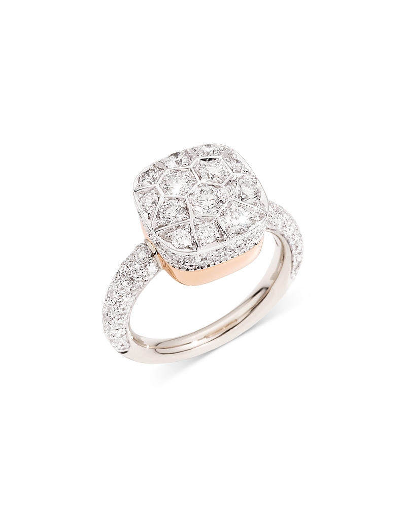 Pomellato 18K Rose & White Gold Nudo Diamond Multi Dimensional Cluster Ring, 2.1 tcw
