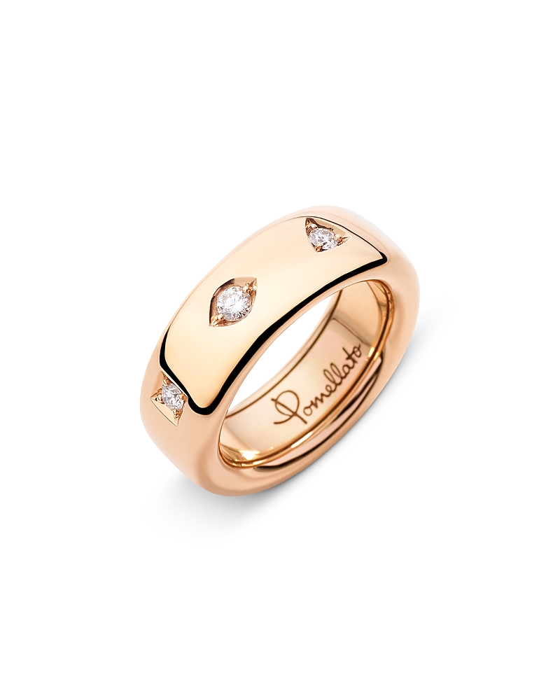 Pomellato 18K Rose Gold Iconica Diamond Geometric Band, 0.10 tcw