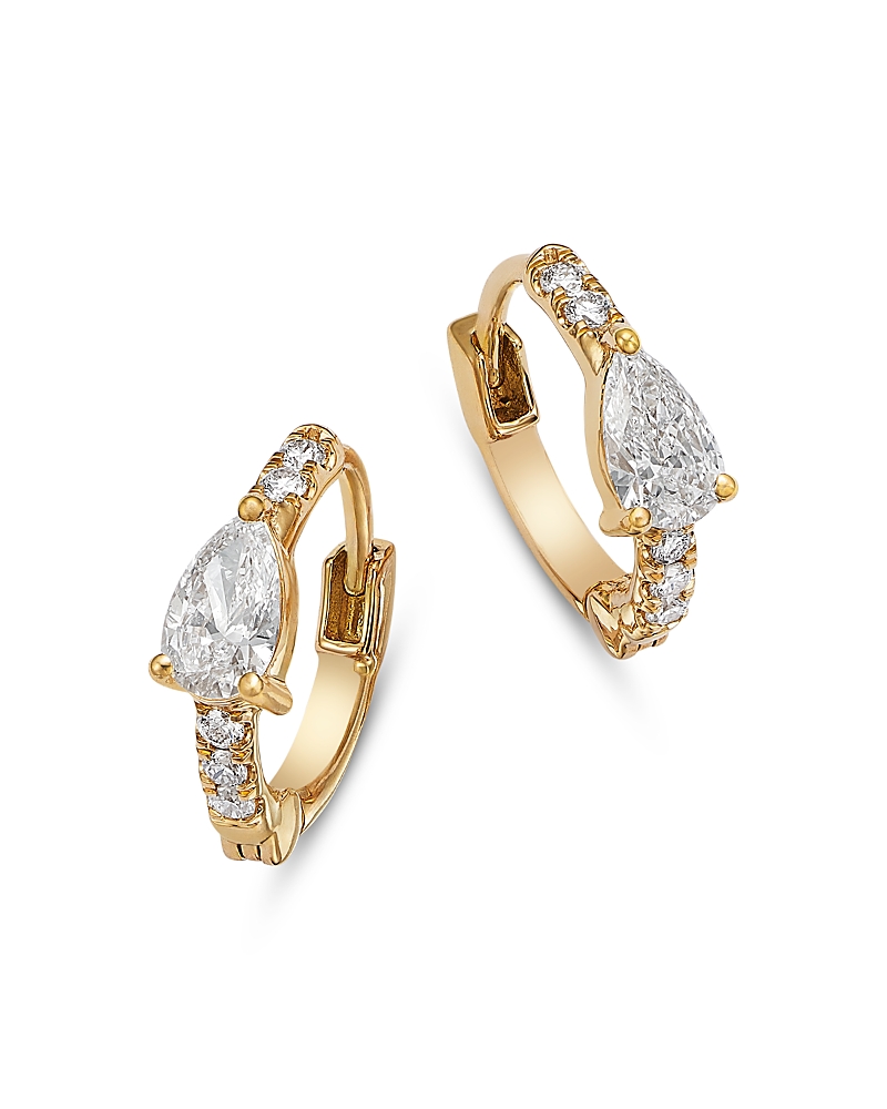 Bloomingdale's Fine Collection Luxe Collection Certified Lab Grown Diamond Huggie Hoop Earrings in 14K Yellow Gold, 0.5 tcw