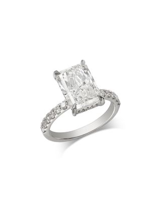 Luxe Collection Certified Lab Grown Diamond Radiant Engagement Ring in 14K White Gold, 4.5 tcw