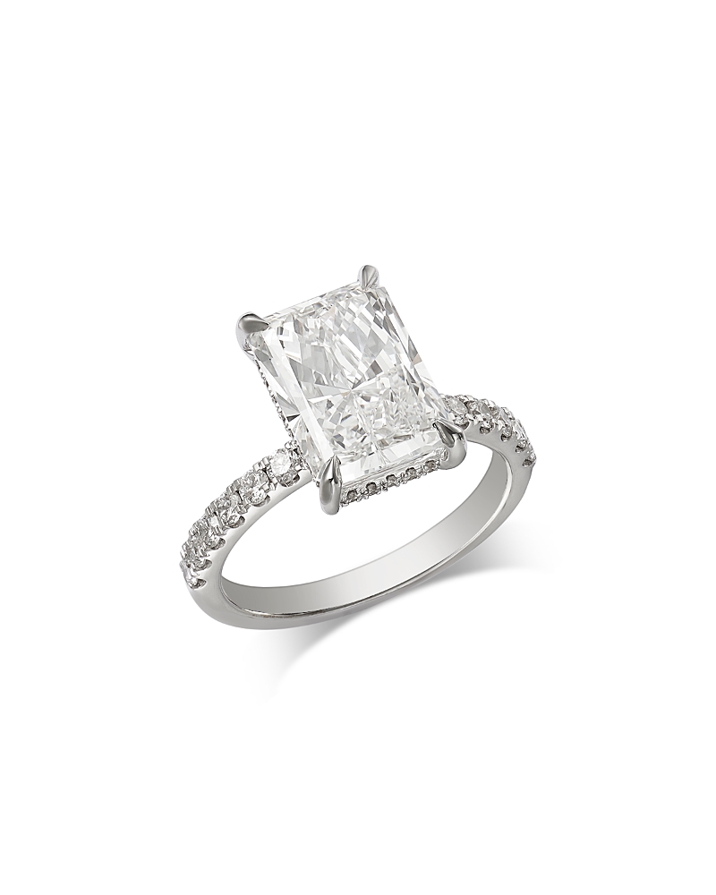 Bloomingdale's Fine Collection Luxe Collection Certified Lab Grown Diamond Radiant Engagement Ring in 14K White Gold, 4.5 tcw