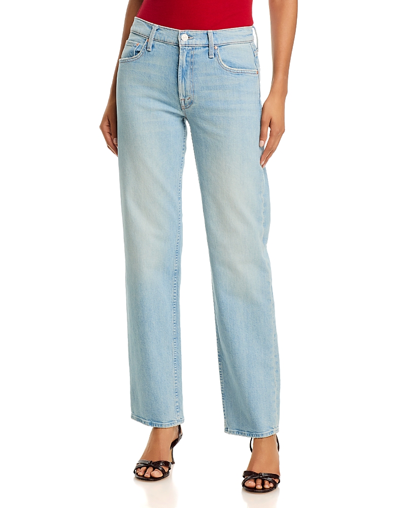 Mother The Newbie Skimp Mid Rise Straight Jeans in Go Long