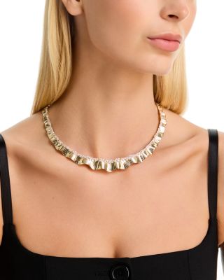 Luxe Collection Diamond Textured Collar Necklace in 14K Yellow Gold, 4.5 tcw