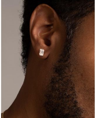  Solitaire Stud Earrings in 14K Gold, 1.5ctw Emerald Lab Grown Diamond