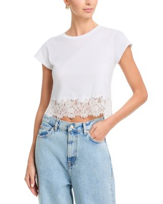Avelina Lace Trim Cotton Tee