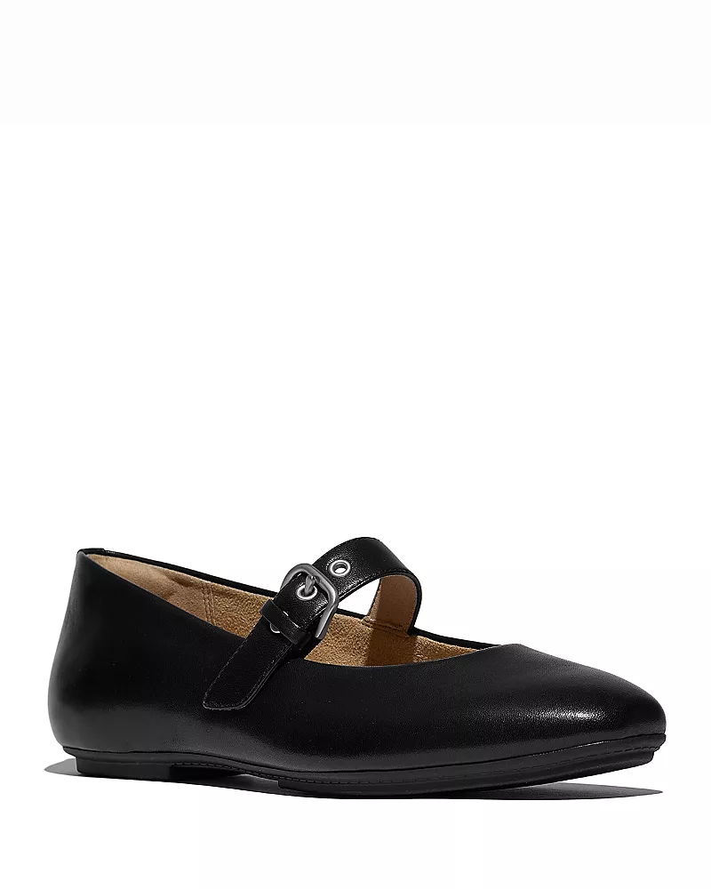 FitFlop Women's Delicato Leather Mary Jane Flats
