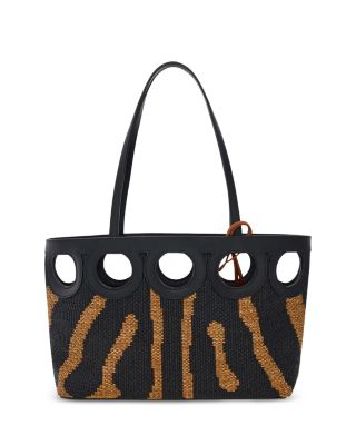 Medium Zebra Print Raffia Tote Bag