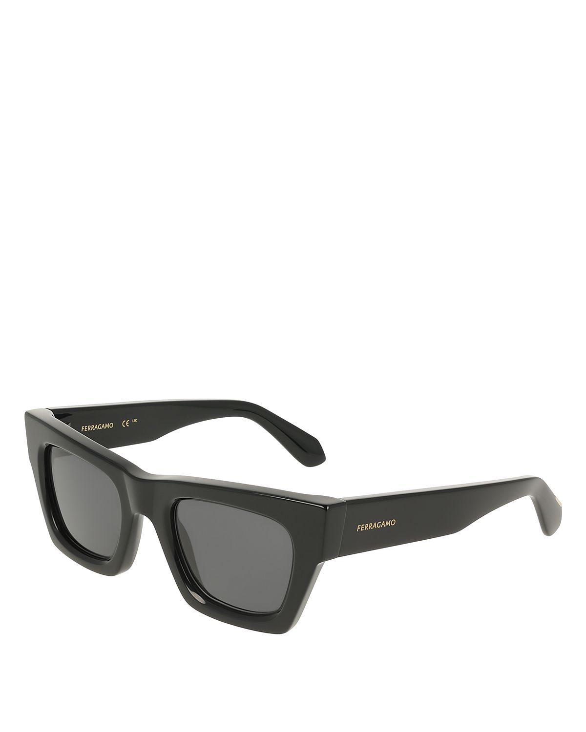 Ferragamo Chunky Angled Rectangular Sunglasses, 50mm