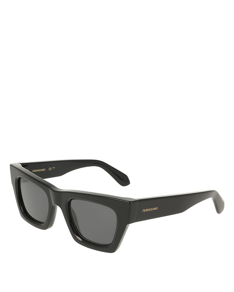 Ferragamo Chunky Angled Rectangular Sunglasses, 50mm