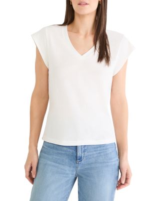 Cap Sleeve V Neck Supima Cotton Tee