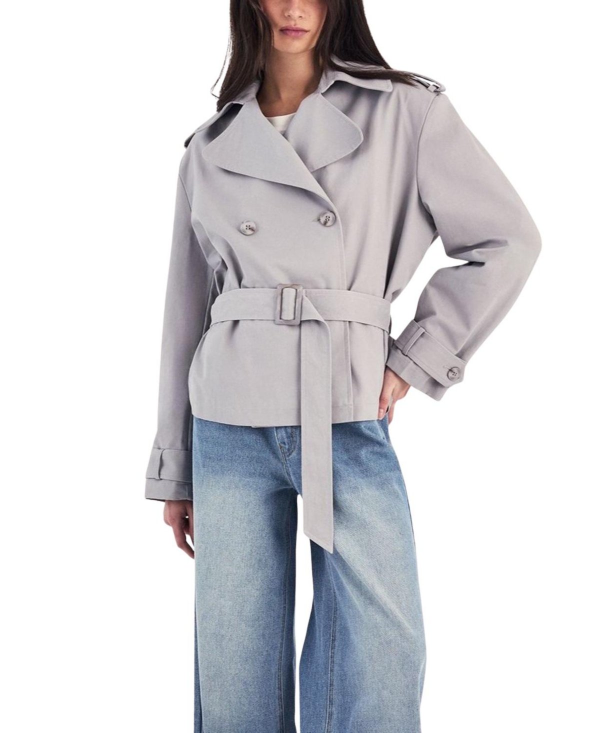 Double Breasted Short Trench Coat