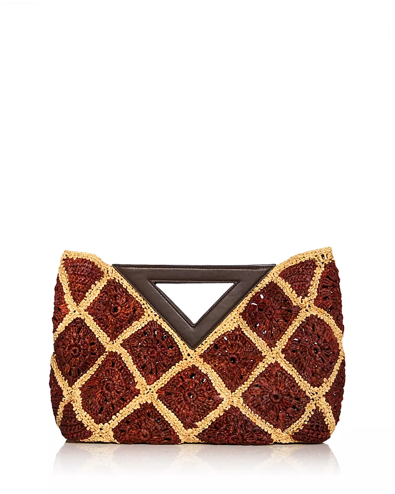 Veronica Beard Vesper Raffia Crochet Clutch