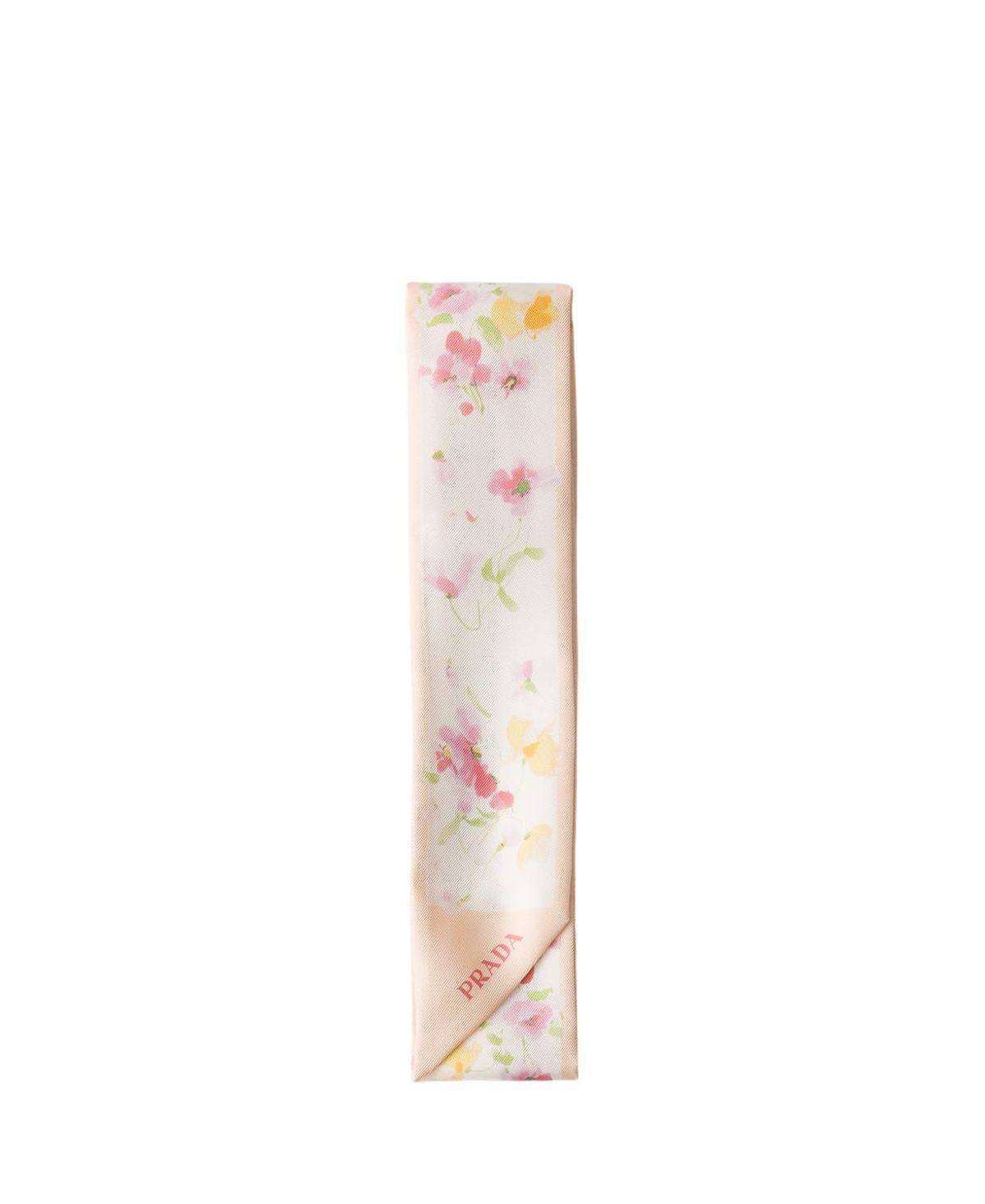 Prada Printed Silk Skinny Scarf