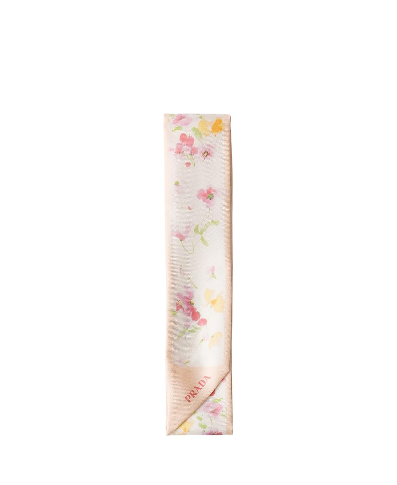 Prada Printed Silk Skinny Scarf