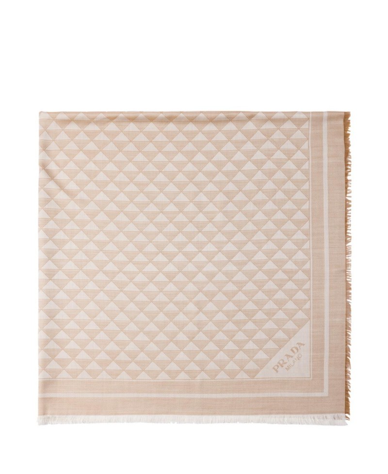 Prada Silk and Wool Shawl in Brown