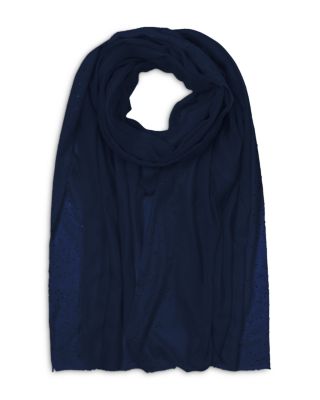 Echo Sequin Gauze Wool Wrap In Blue