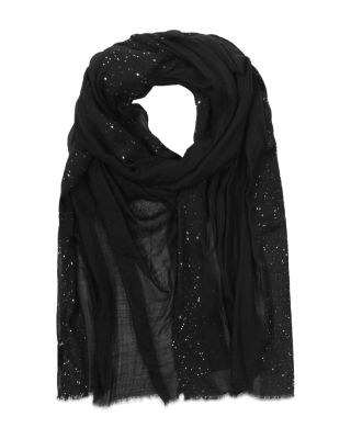 Sequin Gauze Wool Wrap