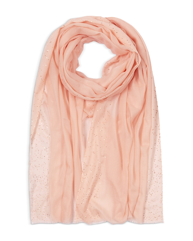 Echo Sequin Gauze Wool Wrap In Pink