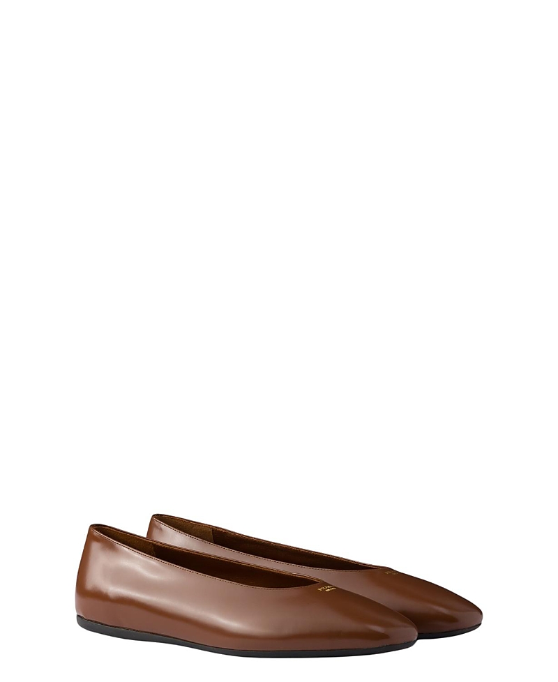 Prada Women's Brushed Leather Ballerinas
