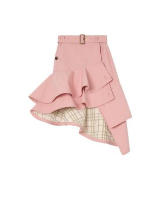  Ruffled Gabardine Trench Skirt