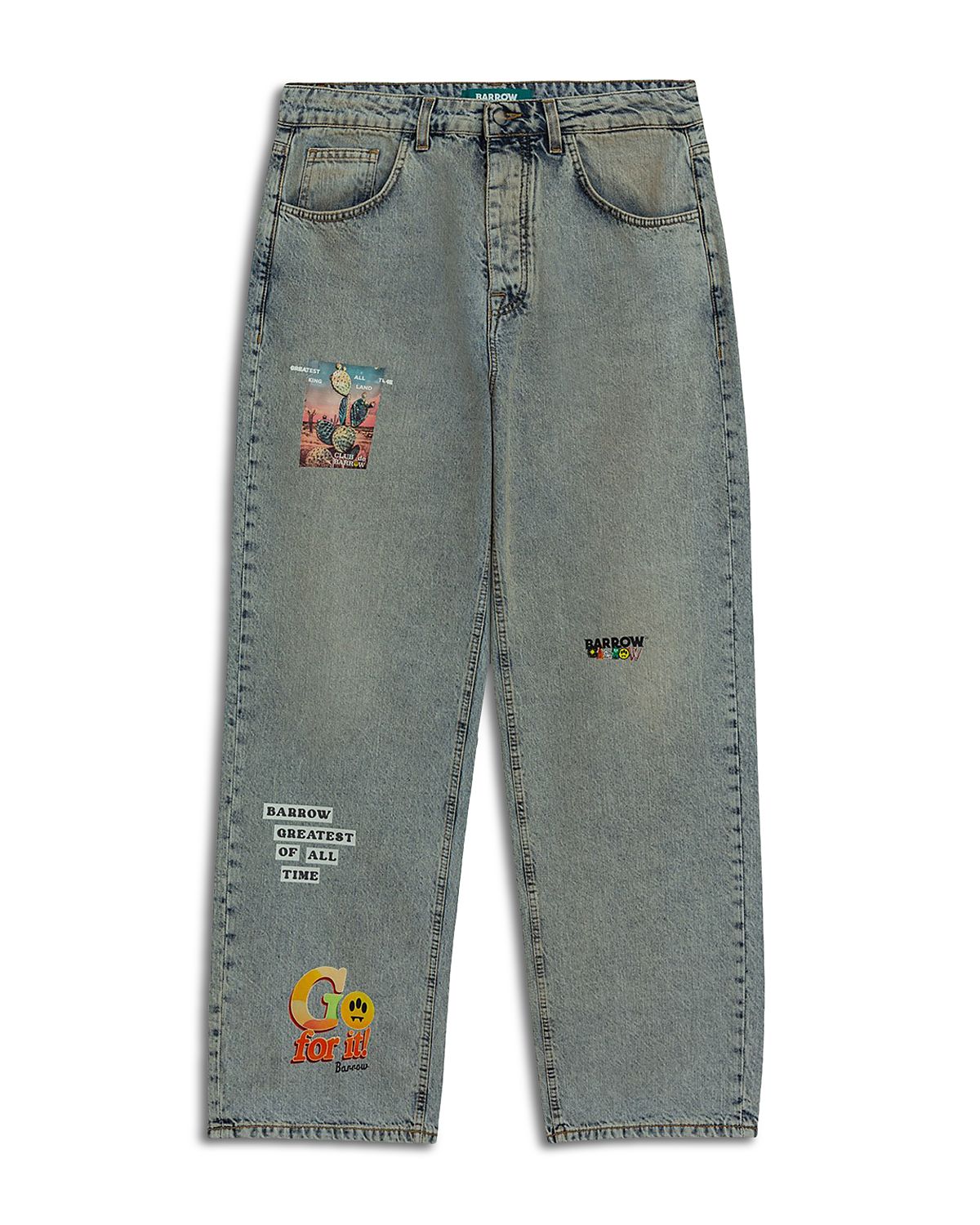 Barrow Relaxed Fit Flame Print Jeans