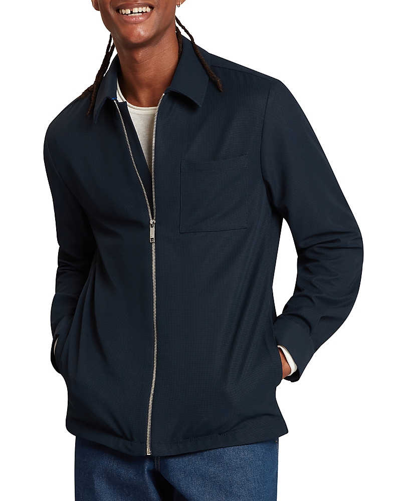 Ted Baker Frenkie Waffle Knit Zip Overshirt